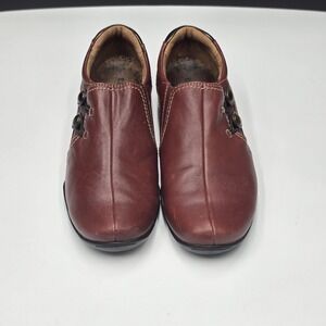 Taos Womens Leather Comfort Shoes Size 8 Burgundy Double Take Slip On
